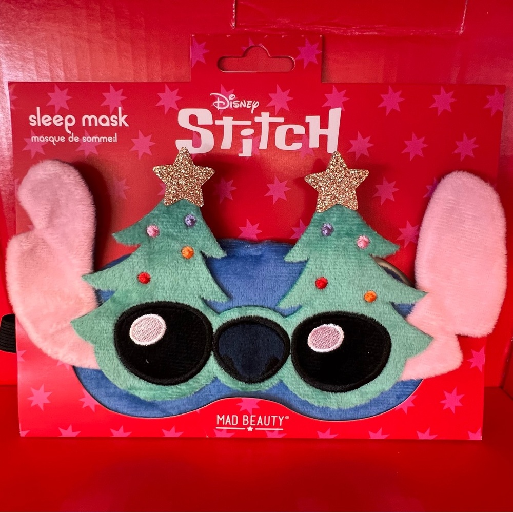 Disney Stitch sleep mask Christmas trees. New in package 100% polyester